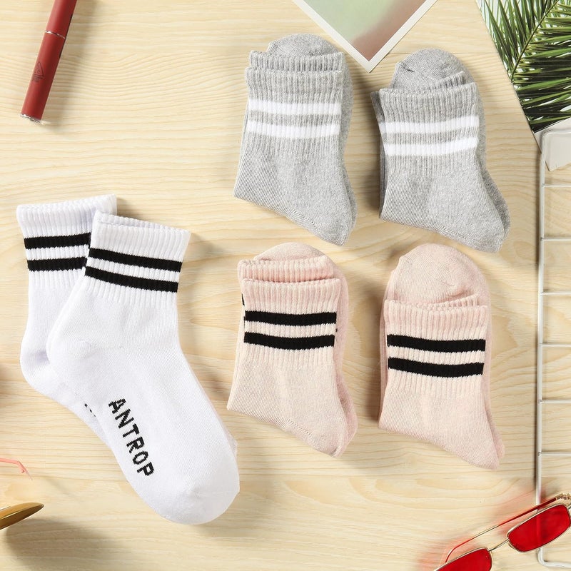 ANT21T Antrop WoMen Quarter Crew Cotton Heel Tab Athletic Running Cushion Socks - Image 2